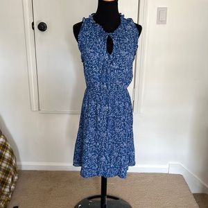 Collective Concepts Mid-length, Sleeveless, Blue Patterned Dress